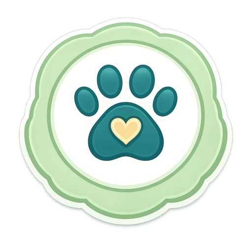 Paw print and heart badge